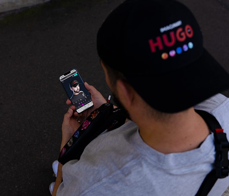 a man holding a phone