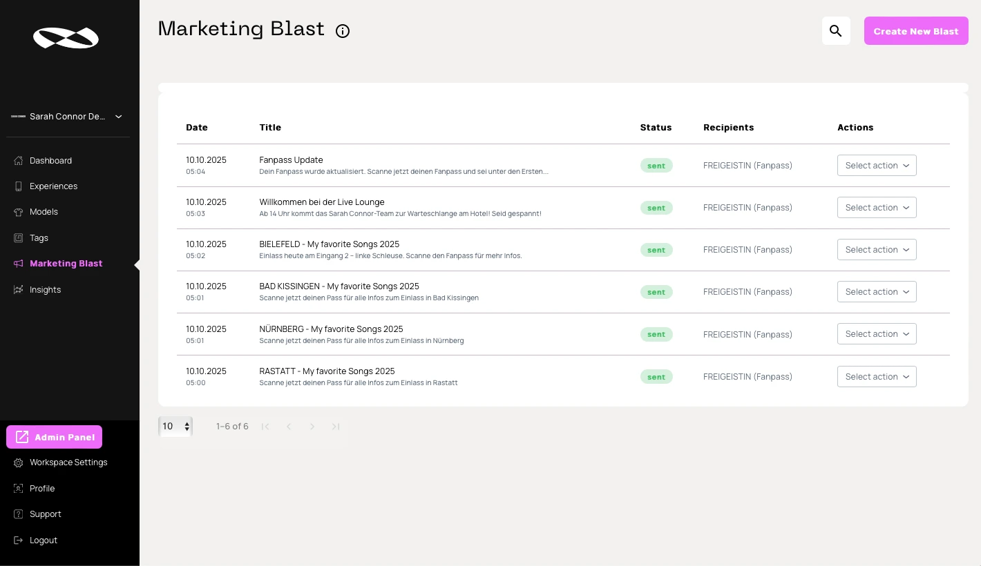screenshot of marketing blast site of zatap